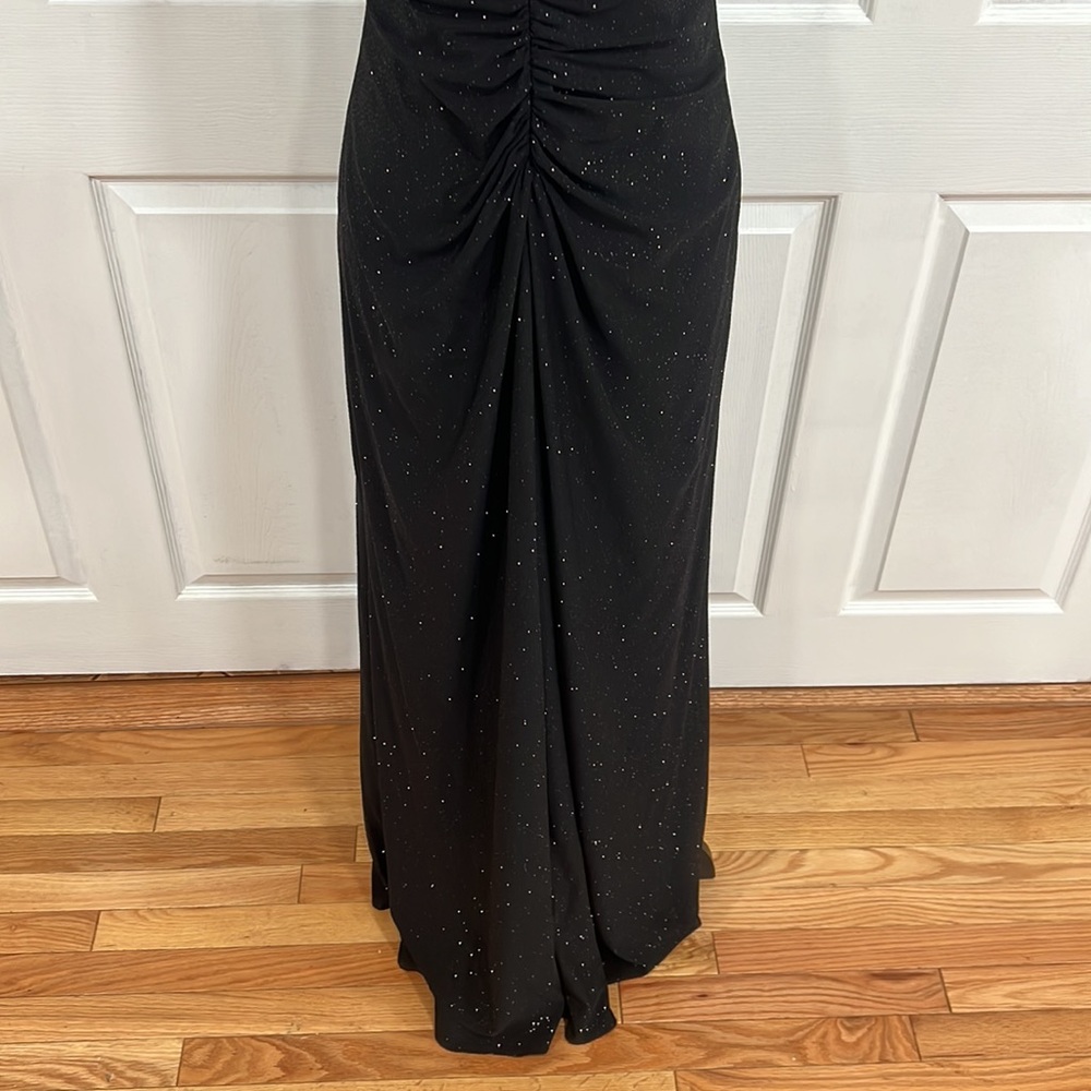 JS Boutique womanblack glittery long maxi formal dress evening gown shift - Picture 4 of 6